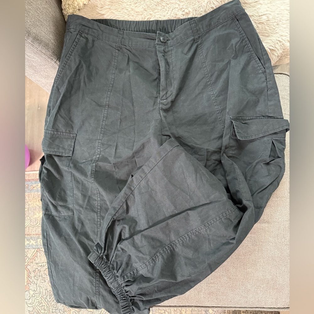 XL future collective baggy cargo pants- faded black